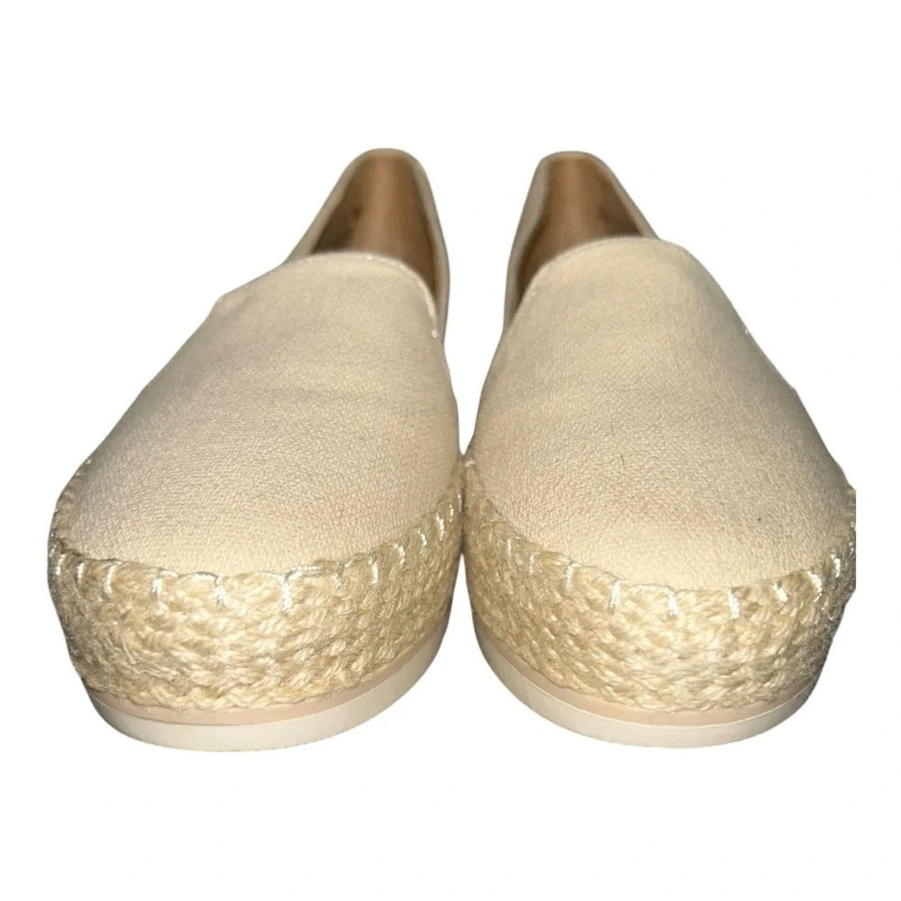 Dr. Scholl's Discovery Women's Espadrille Slip-Ons Cream Wedge Cotton Shoes